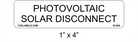 1" x 4" | Photovoltaic solar disconnect | PV Solar Labels