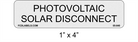 1" x 4" | Photovoltaic solar disconnect | Reflective PV Solar Labels