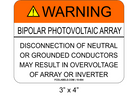 3" x 4" | Bi-Polar Photovoltaic Array | Aluminum Warning Sign