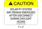 3" x 4" | Solar PV System | Solar Caution Sign