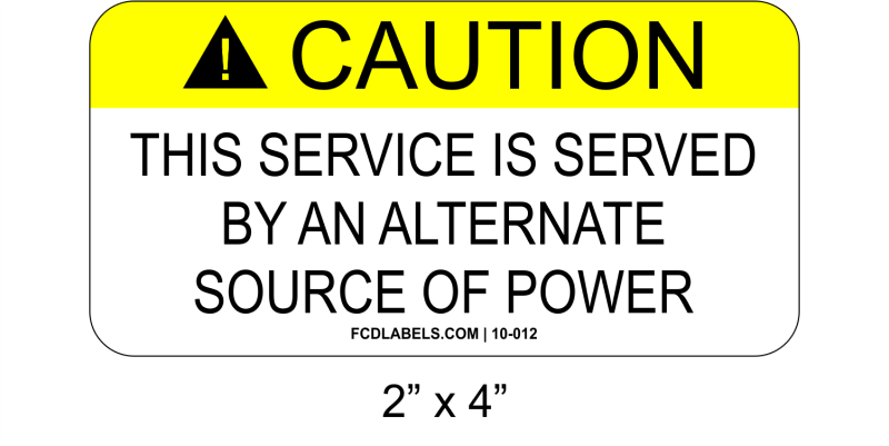 2" x 4" | Alternate Source of Power | Solar Caution Signs