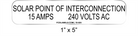 1" x 5" | Solar Point of Interconnection | Custom Solar Specification Signs