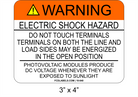 3" x 4" | Do Not Touch Terminals - Exposed To Sunlight | Aluminum Warning Sign