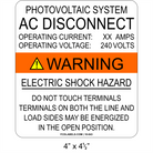 4" x 4.5" | AC Disconnect Do Not Touch Terminals | Aluminum Spec Sign