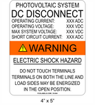 4" x 5" | DC Disconnect Do Not Touch Terminals | Aluminum Spec Sign