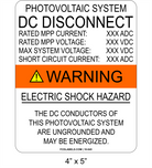 4" x 5" | DC Disconnect The DC Conductors | Aluminum Spec Sign