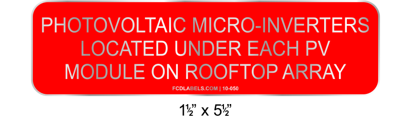 1.5" x 5.5" | Photovoltaic Micro-Inverters | PV System Aluminum Signs
