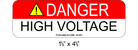 1.5" x 4.5" | Danger High Voltage | PV System Aluminum Signs