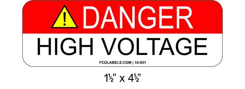 1.5" x 4.5" | Danger High Voltage | PV System Aluminum Signs