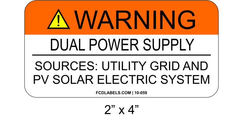 2" x 4" | Dual Power Supply | Solar Warning Sign