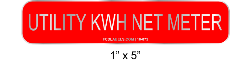 1" x 5" | Utility kWh Net Meter | Solar Signs