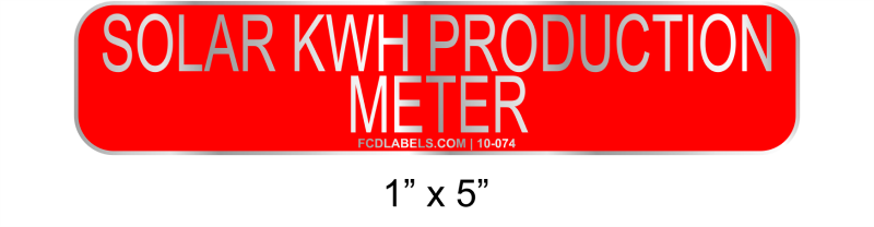 1" x 5" | Solar kWh Production Meter | PV Signs