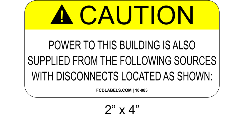 2" x 4" | Power To This Building | Solar Caution Signs
