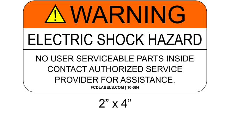 2" x 4" | Contact Authorized Service Provider | PV Warning Signs