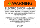 3" x 4" | Do not touch terminals. If a ground fault | Solar Signs