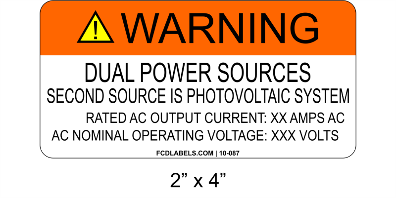 2" x 4 | Dual Power Sources Photovoltaic System | Custom PV Signs