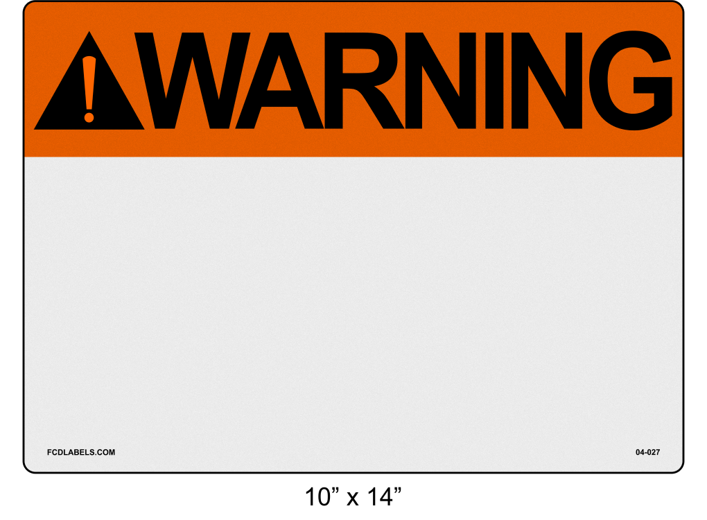 Custom Reflective 10" x 14" | ANSI Warning Labels