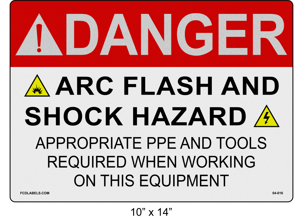 Reflective 10" x 14" | Danger Appropriate PPE and Tools Required | ANSI Label