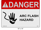 Reflective 10" x 14" | ANSI Danger Arc Flash Hazard | Hand Symbol