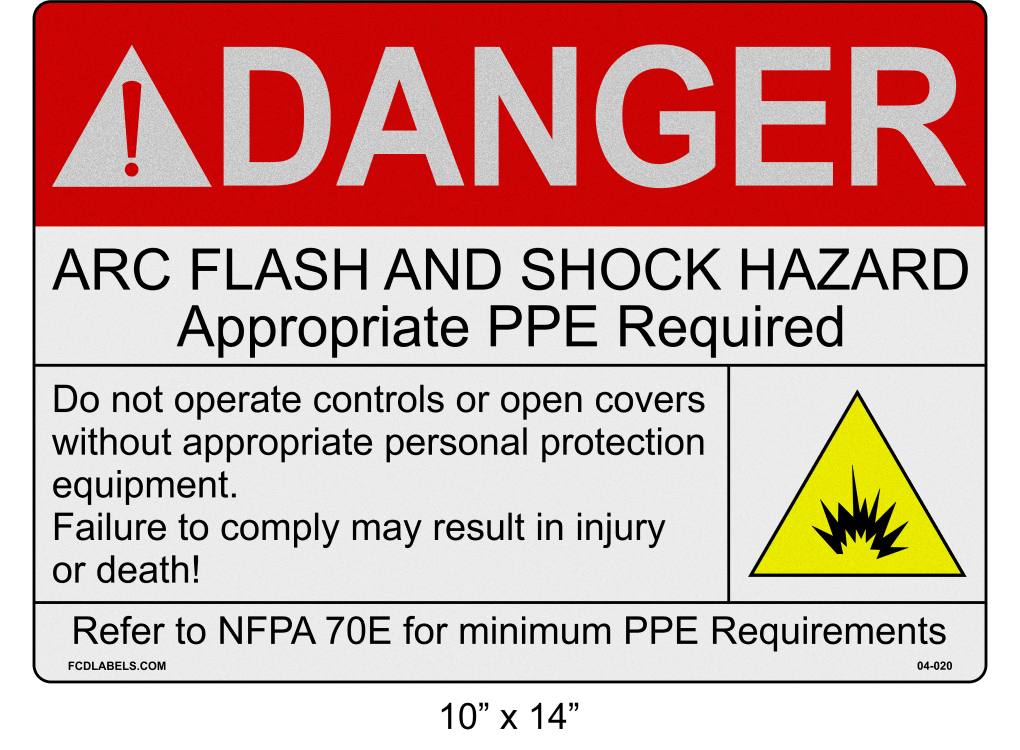 Reflective 10" x 14" | Danger Do Not Operate Controls | ANSI Arc Flash Labels