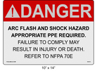 Reflective 10" x 14" | Danger Refer to NFPA 70E | ANSI Label