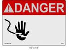 Custom Reflective 10" x 14" | ANSI Warning Label | Hand Symbol