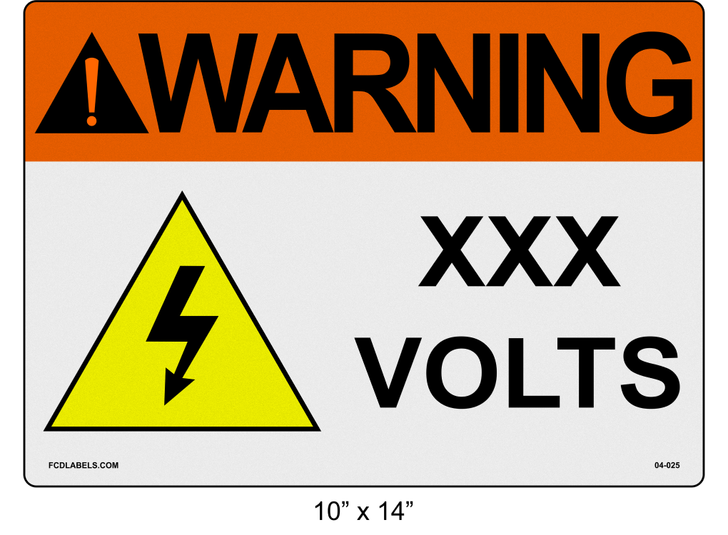 Reflective 10" x 14" | Warning ___ Voltage | ANSI Labels
