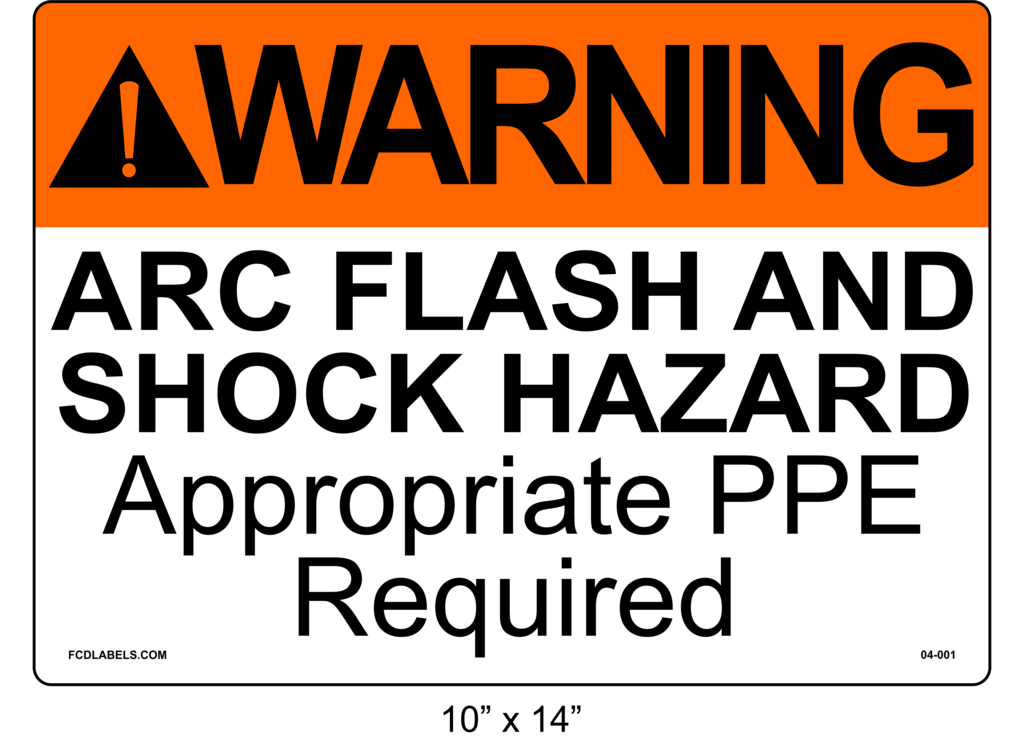10" x 14" | Warning Arc Flash and Shock Hazard | ANSI Arc Flash Labels