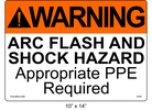10" x 14" | Warning Arc Flash and Shock Hazard | ANSI Arc Flash Labels