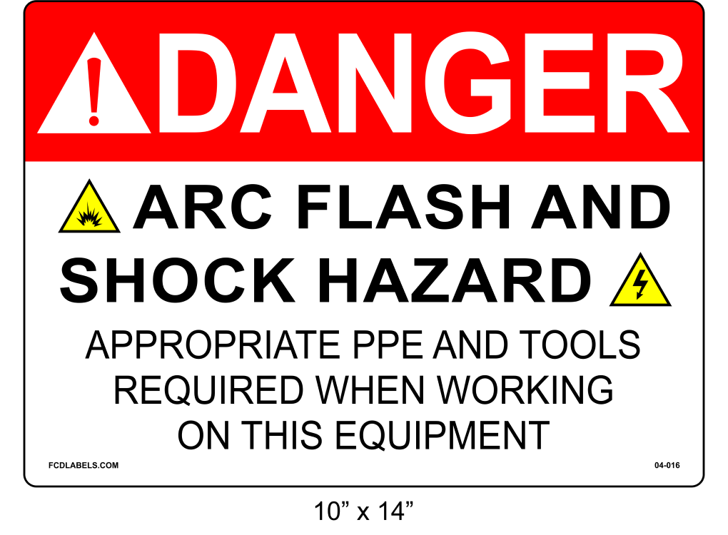 10" x 14" | Danger Appropriate PPE and Tools Required | ANSI Label