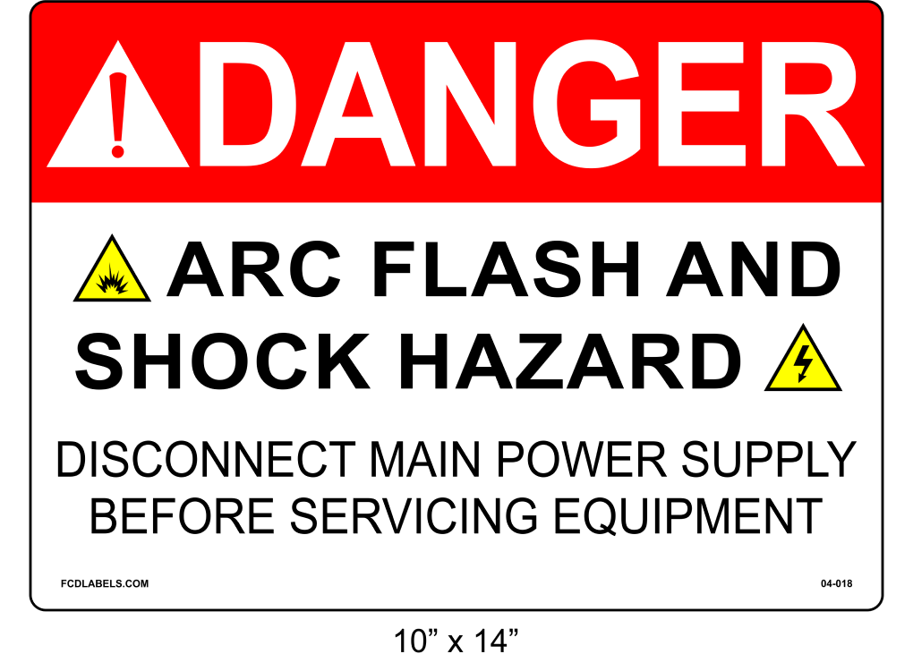 10" x 14" | Danger Disconnect Main Power | ANSI Label
