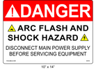 10" x 14" | Danger Disconnect Main Power | ANSI Label