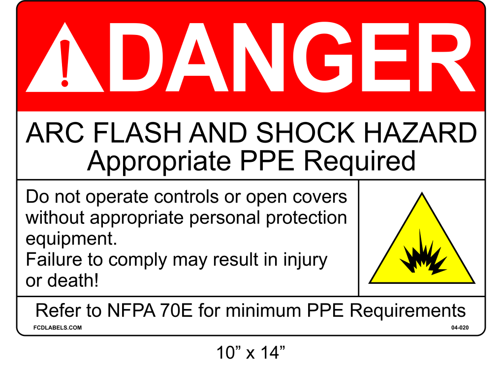 10" x 14" | Danger Do Not Operate Controls | ANSI Arc Flash Labels