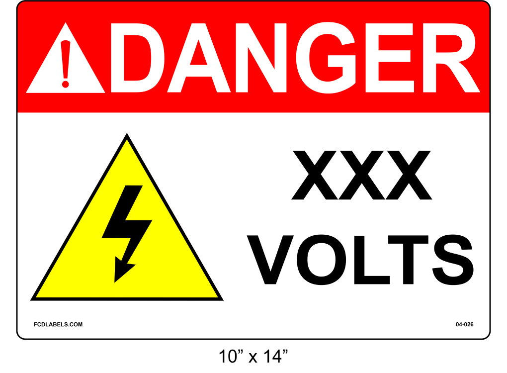 10" x 14" | Danger ___ Voltage | ANSI Labels