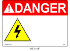 Custom 10" x 14" | ANSI Danger Label | Electrical Voltage