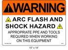 Reflective 10" x 14" | Warning Appropriate PPE and Tools Required | ANSI Label