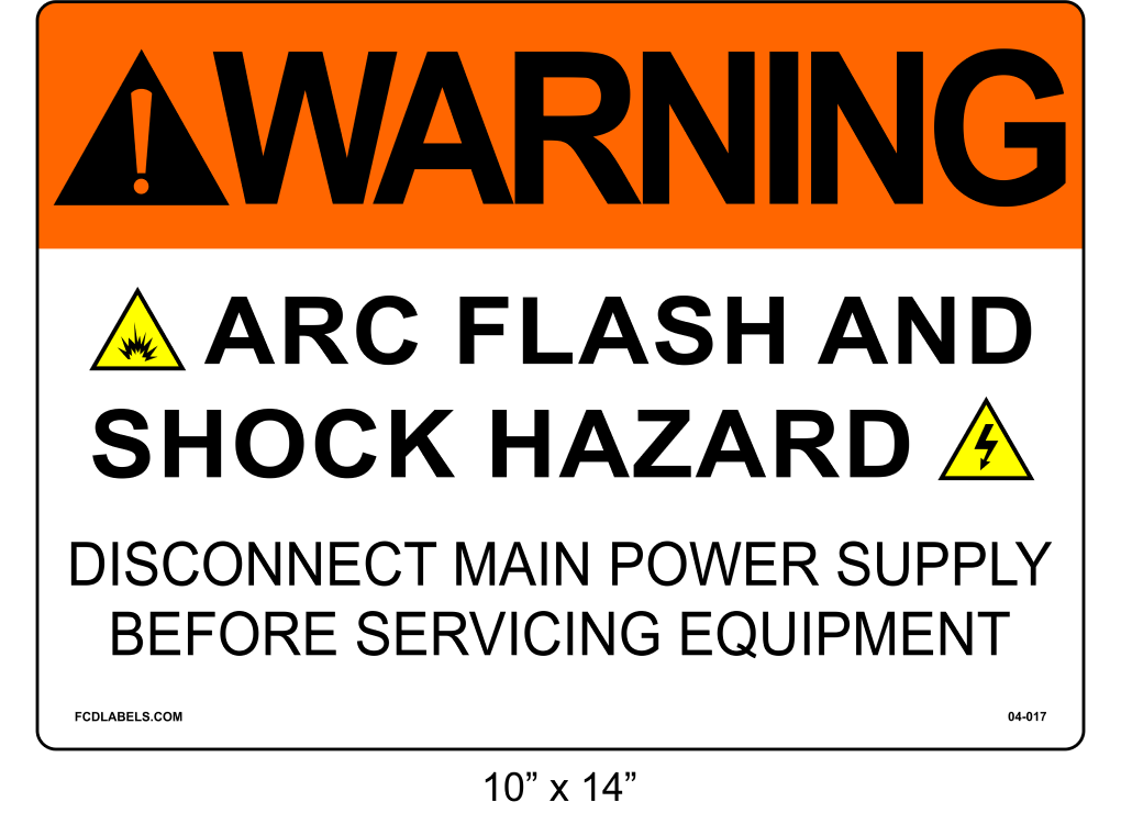 10" x 14" | Warning Disconnect Main Power | ANSI Label