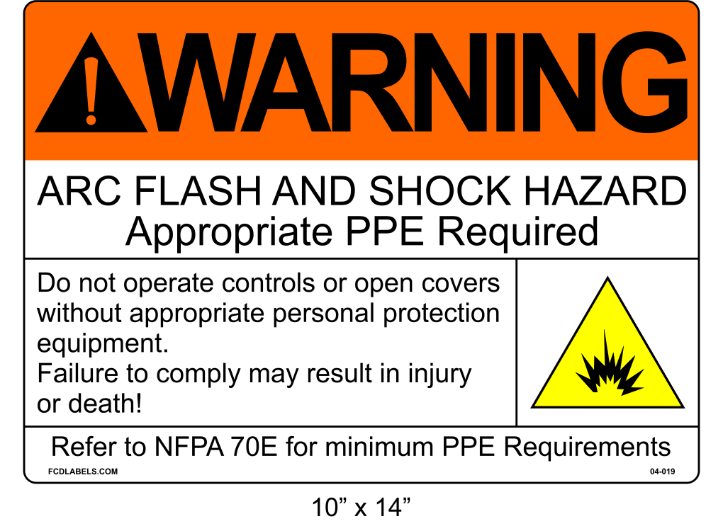 10" x 14" | Warning Do Not Operate Controls | ANSI Arc Flash Labels