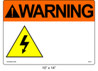 Custom 10" x 14" | ANSI Warning Label | Electrical Voltage