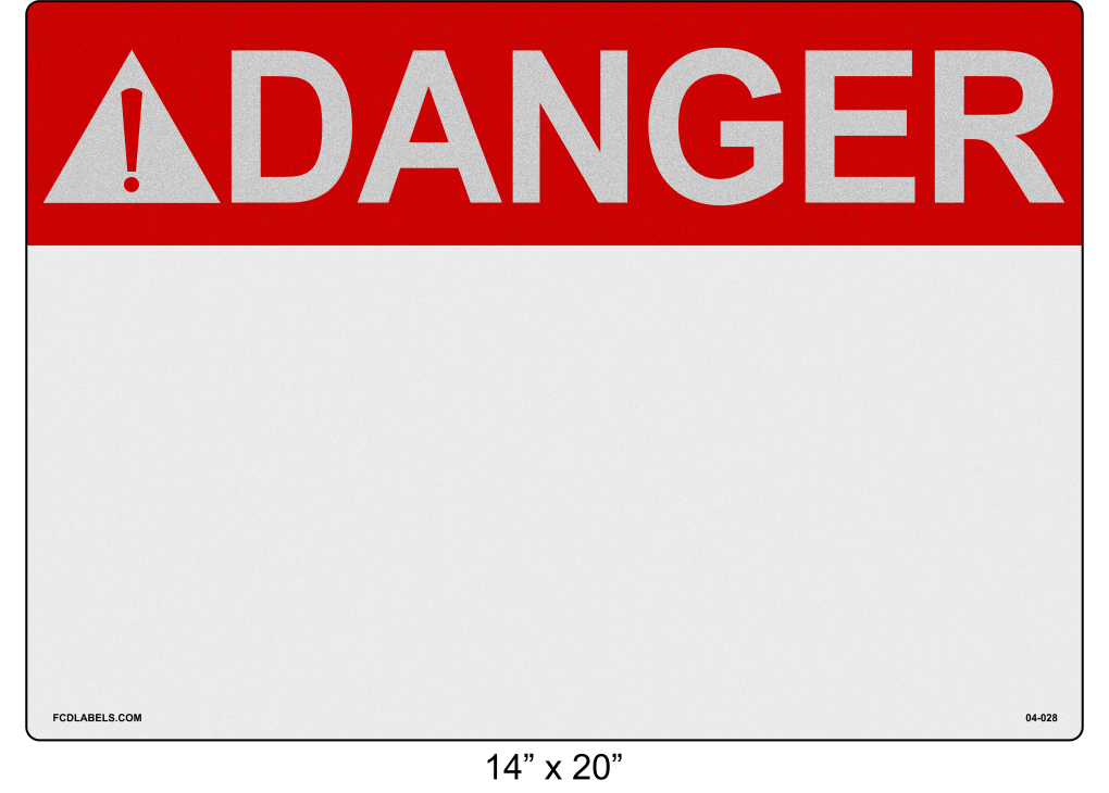 Custom Reflective 14" x 20" | ANSI Danger Labels