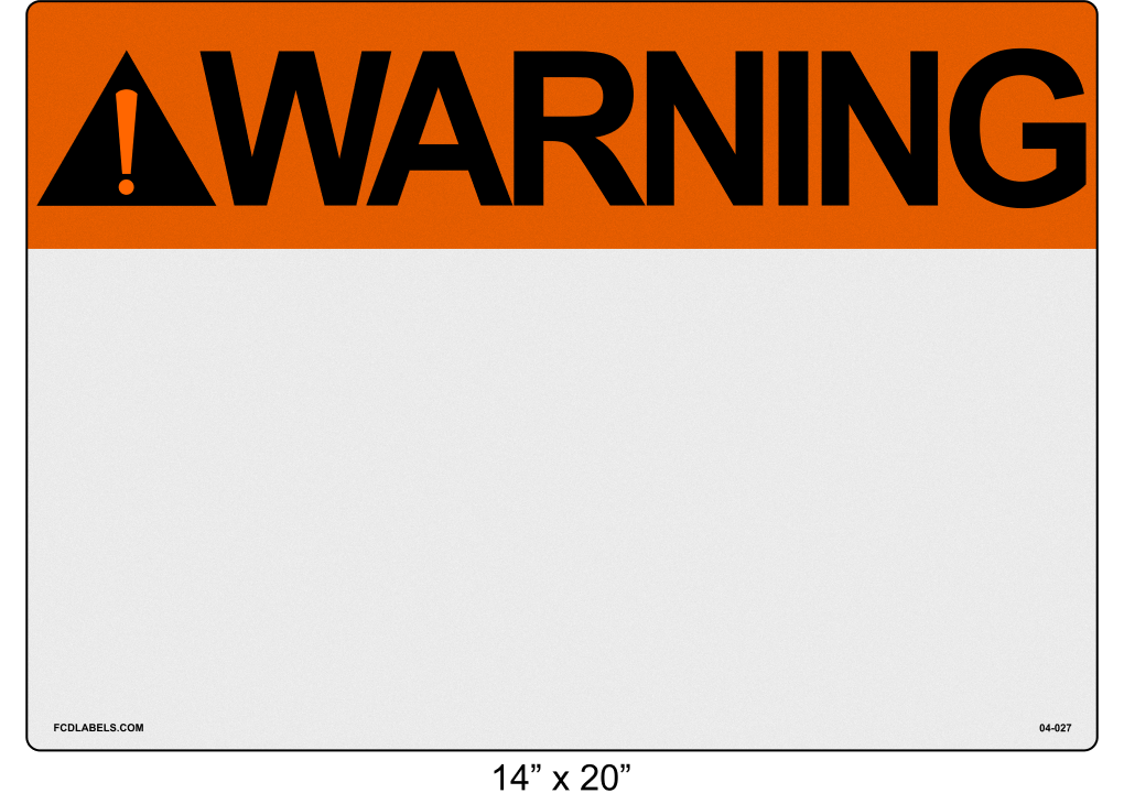 Custom Reflective 14" x 20" | ANSI Warning Labels