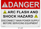 Reflective 14" x 20" | Danger Disconnect Main Power | ANSI Label
