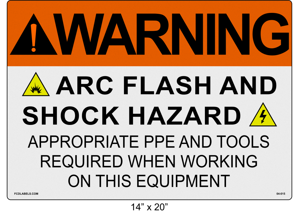 Reflective 14" x 20" | Warning Appropriate PPE and Tools Required | ANSI Label