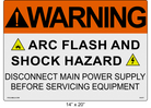 Reflective 14" x 20" | Warning Disconnect Main Power | ANSI Label