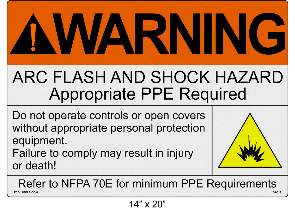 Reflective 14" x 20" | Warning Do Not Operate Controls | ANSI Arc Flash Labels