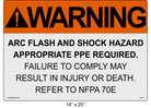 Reflective 14" x 20" | Warning Refer to NFPA 70E | ANSI Label