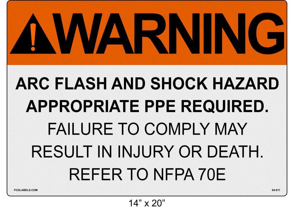 Reflective 14" x 20" | Warning Refer to NFPA 70E | ANSI Label