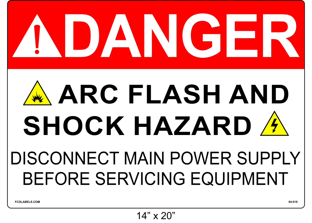 14" x 20" | Danger Disconnect Main Power | ANSI Label