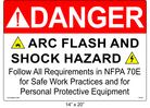 14" x 20" | Danger Refer to NFPA 70E | ANSI Label