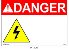 Custom 14" x 20" | ANSI Danger Label | Electrical Voltage